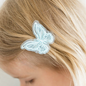 Blue Butterfly Pigtail Clips