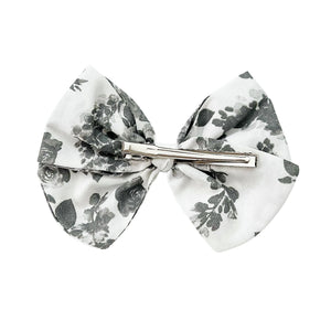 Gray Floral Toile Bow
