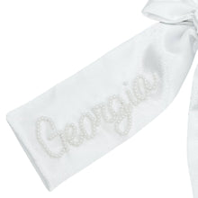 Load image into Gallery viewer, White Satin Beaded Bow

