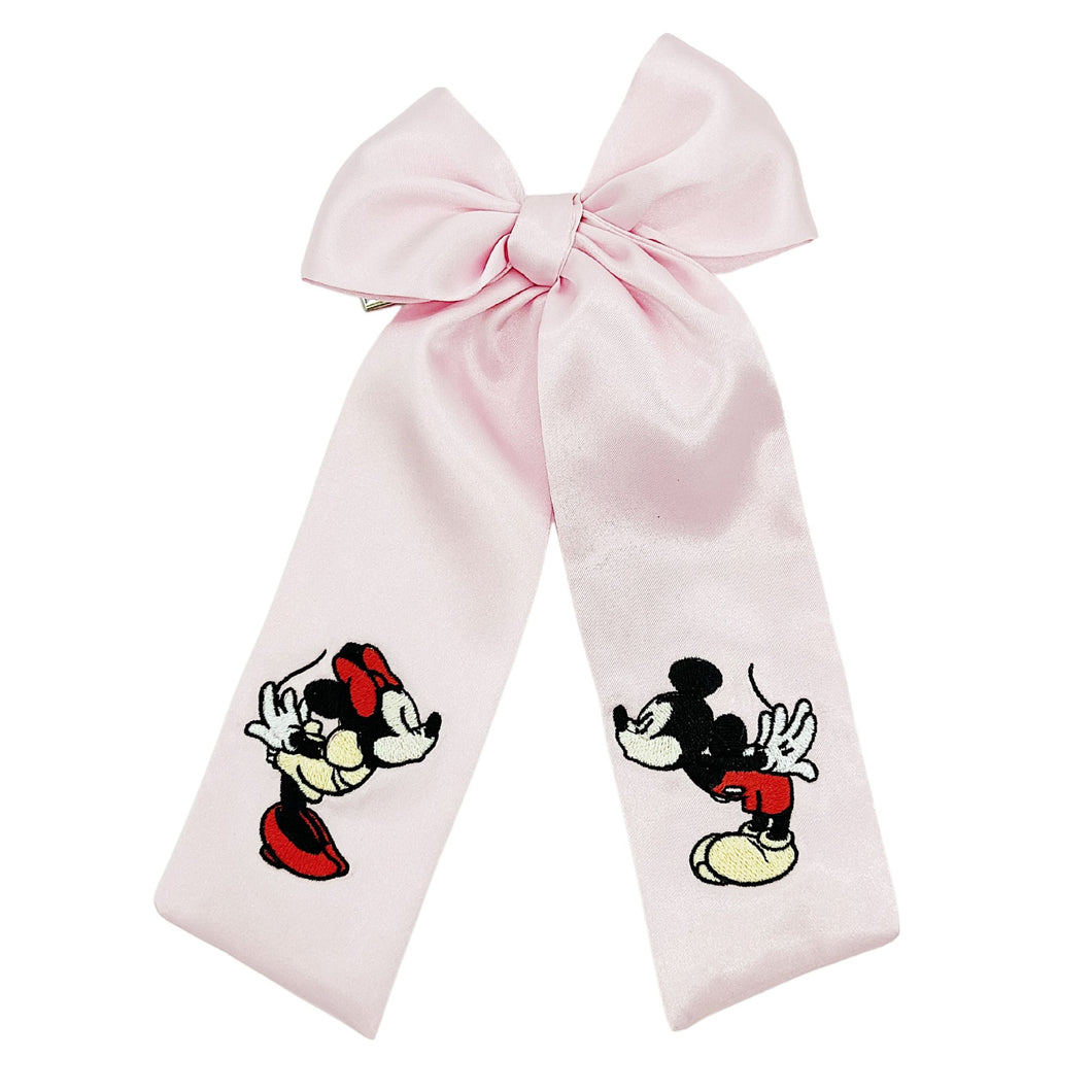 Mickey & Minnie Kissing Pink Bow