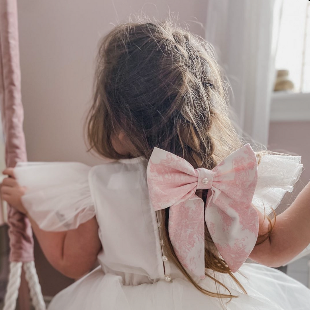 J'adore Pink French Toile Bow