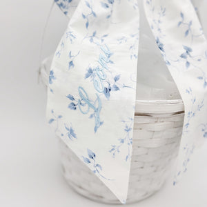 Blue Floral Easter Basket Bow
