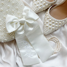 Load image into Gallery viewer, Bespoke Monogrammed Ivory Bow

