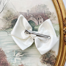 Load image into Gallery viewer, Ivory Medium Satin Bow
