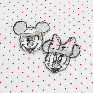 Red Minnie & Mickey Clips