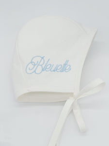 White Personalized Bonnet Gender Neutral