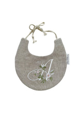 Load image into Gallery viewer, Linen Floral Letter Bib
