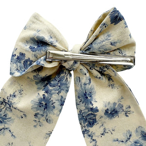 Beige Toile Beaded Bow