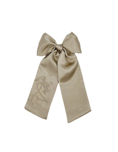 Taupe Monogrammed Bow