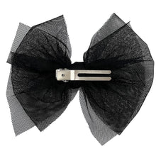 Load image into Gallery viewer, Mini Black Tulle Bow With Pearl
