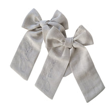 Load image into Gallery viewer, Organic Linen Embroidered Bow
