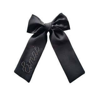Colette - Custom Black Satin Bow
