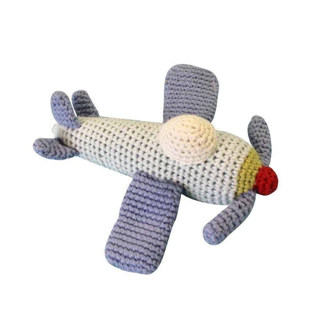 Airplane Hand-Crochet Rattle
