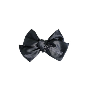 Neutral Over-sized Satin Bow With Name