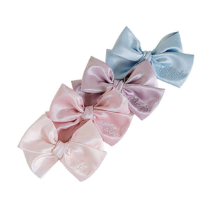 Pastel Over-sized Satin Bow With Name