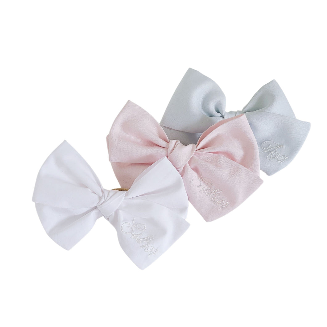 Cotton Over-sized Bow With Name