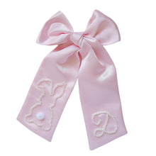 Load image into Gallery viewer, Pink Beaded Easter Bunny Bow
