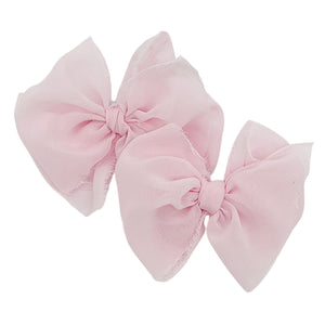 Pink Chiffon Pigtail Bow Set