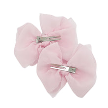 Load image into Gallery viewer, Pink Chiffon Pigtail Bow Set
