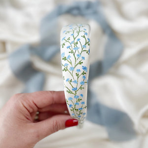 Blue Florals Headband {Hand Painted By Natalia P.}